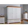 Farmhouse White Painted 3 Door Triple Wardrobe with Drawers - 20% Off Discount Code FLASH - 10 Farmhouse White Painted 3 Door Triple Wardrobe with Drawers - 20% Off Discount Code FLASH - 10