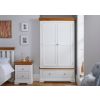 Farmhouse White Painted 2 Door Double Wardrobe with Drawer - 20% Off Discount Code FLASH - 8
