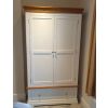Farmhouse White Painted 2 Door Double Wardrobe with Drawer - 20% Off Discount Code FLASH - 4