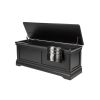 Toulouse Black Painted Large Assembled Blanket Box Storage Ottoman - SUMMER SALE - 3 Toulouse Black Painted Large Assembled Blanket Box Storage Ottoman - SUMMER SALE - 3