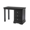 Toulouse Black Painted Single Pedestal Dressing Table - 20% Off Discount Code FLASH - 7