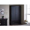 Toulouse Black Painted Double Wardrobe with Drawer - 20% Off Discount Code FLASH - 2