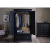 Toulouse Black Painted Double Wardrobe with Drawer - 20% Off Discount Code FLASH - 3