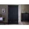 Toulouse Black Painted Double Wardrobe with Drawer - 20% Off Discount Code FLASH - 12