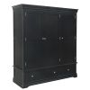 Toulouse Black Painted Large Triple Wardrobe with Drawer - 20% Off Discount Code FLASH - 5