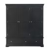 Toulouse Black Painted Large Triple Wardrobe with Drawer - 20% Off Discount Code FLASH - 6