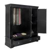 Toulouse Black Painted Large Triple Wardrobe with Drawer - 20% Off Discount Code FLASH - 8