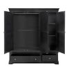 Toulouse Black Painted Large Triple Wardrobe with Drawer - 20% Off Discount Code FLASH - 9