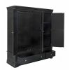 Toulouse Black Painted Large Triple Wardrobe with Drawer - 20% Off Discount Code FLASH - 10