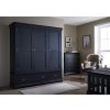 Toulouse Black Painted Large Triple Wardrobe with Drawer - 20% Off Discount Code FLASH - 2