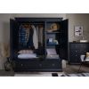 Toulouse Black Painted Large Triple Wardrobe with Drawer - 20% Off Discount Code FLASH - 3