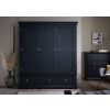 Toulouse Black Painted Large Triple Wardrobe with Drawer - 20% Off Discount Code FLASH - 15
