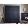 Toulouse Black Painted Large Triple Wardrobe with Drawer - 20% Off Discount Code FLASH - 4