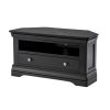 Toulouse Black Painted Fully Assembled Corner TV Unit with Drawer - 20% Off Discount Code FLASH - 5