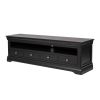 Toulouse Black Painted Grande 1.8m Large Assembled TV Unit With 4 Drawers - £60 OFF SUMMER SALE - 2 Toulouse Black Painted Grande 1.8m Large Assembled TV Unit With 4 Drawers - £60 OFF SUMMER SALE - 2