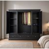 Toulouse Black Painted 4 Door Quad Extra Large Wardrobe - £200 OFF AUTUMN SALE - 3 Toulouse Black Painted 4 Door Quad Extra Large Wardrobe - £200 OFF AUTUMN SALE - 3