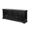 Toulouse Large 200cm Black Painted Sideboard - 20% Off Discount Code FLASH - 2 Toulouse Large 200cm Black Painted Sideboard - 20% Off Discount Code FLASH - 2