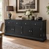 Toulouse Large 200cm Black Painted Sideboard - £100 OFF AUTUMN SALE - 2 Toulouse Large 200cm Black Painted Sideboard - £100 OFF AUTUMN SALE - 2