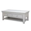 Toulouse Large Grey Painted Coffee Table 4 Drawers with Shelf - 20% Off Discount Code FLASH - 7