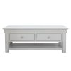 Toulouse Large Grey Painted Coffee Table 4 Drawers with Shelf - 20% Off Discount Code FLASH - 8