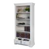 Toulouse Grey Painted Tall Bookcase 2 Storage Drawers - 20% Off Discount Code FLASH - 8
