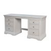 Toulouse Double Pedestal Grey Painted Large Dressing Table / Desk - 20% Off Discount Code FLASH - 4