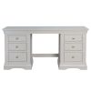 Toulouse Double Pedestal Grey Painted Large Dressing Table / Desk - 20% Off Discount Code FLASH - 5