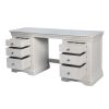 Toulouse Double Pedestal Grey Painted Large Dressing Table / Desk - 20% Off Discount Code FLASH - 6