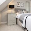Toulouse Grey Painted 3 Drawer Grande Large Assembled Bedside Table - £40 OFF FLASH SALE - 2