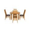 Lichfield Flip Top 100cm 50cm Oak Table 4 Lichfield Brown Leather Oak Chair Set - SUMMER MEGA DEAL - 3 Lichfield Flip Top 100cm 50cm Oak Table 4 Lichfield Brown Leather Oak Chair Set - SUMMER MEGA DEAL - 3