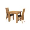 Lichfield Flip Top 80cm to 160cm Oak Table 2 Lichfield Brown Leather Oak Chair Set - 2 Lichfield Flip Top 80cm to 160cm Oak Table 2 Lichfield Brown Leather Oak Chair Set - 2