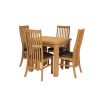 Lichfield Flip Top 80cm to 160cm Oak Table 4 Lichfield Brown Leather Oak Chair Set - 6 Lichfield Flip Top 80cm to 160cm Oak Table 4 Lichfield Brown Leather Oak Chair Set - 6