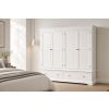 Toulouse White Painted 4 Door Double Hanging Quad Extra Large Wardrobe - 20% Off Discount Code FLASH - 2 Toulouse White Painted 4 Door Double Hanging Quad Extra Large Wardrobe - 20% Off Discount Code FLASH - 2