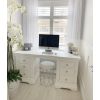 Toulouse White Painted Double Pedestal Large Dressing Table / Home Office Desk - 20% Off Discount Code FLASH - 3
