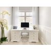Toulouse White Painted Double Pedestal Large Dressing Table Fully Assembled - 10% OFF AUTUMN SALE - 3