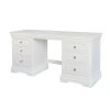 Toulouse White Painted Double Pedestal Large Dressing Table / Home Office Desk - 20% Off Discount Code FLASH - 5