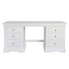 Toulouse White Painted Double Pedestal Large Dressing Table / Home Office Desk - 20% Off Discount Code FLASH - 6