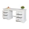 Toulouse White Painted Double Pedestal Large Dressing Table / Home Office Desk - 20% Off Discount Code FLASH - 7