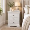 Toulouse White Painted 3 Drawer Large Grande Assembled Bedside Table - £40 OFF FLASH SALE - 8