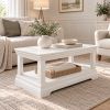 Toulouse White Painted Coffee Table with Shelf - AUTUMN SALE - 3