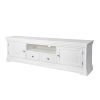Toulouse White Painted Grande 210cm Extra Large Assembled TV Unit - 20% Off Discount Code FLASH - 7