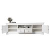 Toulouse White Painted Grande 210cm Extra Large Assembled TV Unit - 20% Off Discount Code FLASH - 9