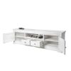 Toulouse White Painted Grande 210cm Extra Large Assembled TV Unit - 20% Off Discount Code FLASH - 10