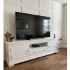 Toulouse White Painted Grande 210cm Extra Large Assembled TV Unit - 20% Off Discount Code FLASH - 3