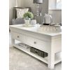 Toulouse White Painted Large Assembled Coffee Table 4 Drawers with Shelf - 20% Off Discount Code FLASH - 7