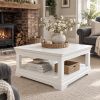Toulouse White Painted 90cm Square Coffee Table With Shelf - AUTUMN SALE - 5 Toulouse White Painted 90cm Square Coffee Table With Shelf - AUTUMN SALE - 5