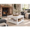 Toulouse White Painted 90cm Square Coffee Table With Shelf - AUTUMN SALE - 2 Toulouse White Painted 90cm Square Coffee Table With Shelf - AUTUMN SALE - 2