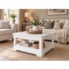 Toulouse White Painted 90cm Square Coffee Table With Shelf - AUTUMN SALE - 3 Toulouse White Painted 90cm Square Coffee Table With Shelf - AUTUMN SALE - 3
