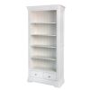 Toulouse White Painted Tall Fully Assembled Bookcase 2 Drawers - 20% Off Discount Code FLASH - 7