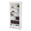 Toulouse White Painted Tall Fully Assembled Bookcase 2 Drawers - 20% Off Discount Code FLASH - 9